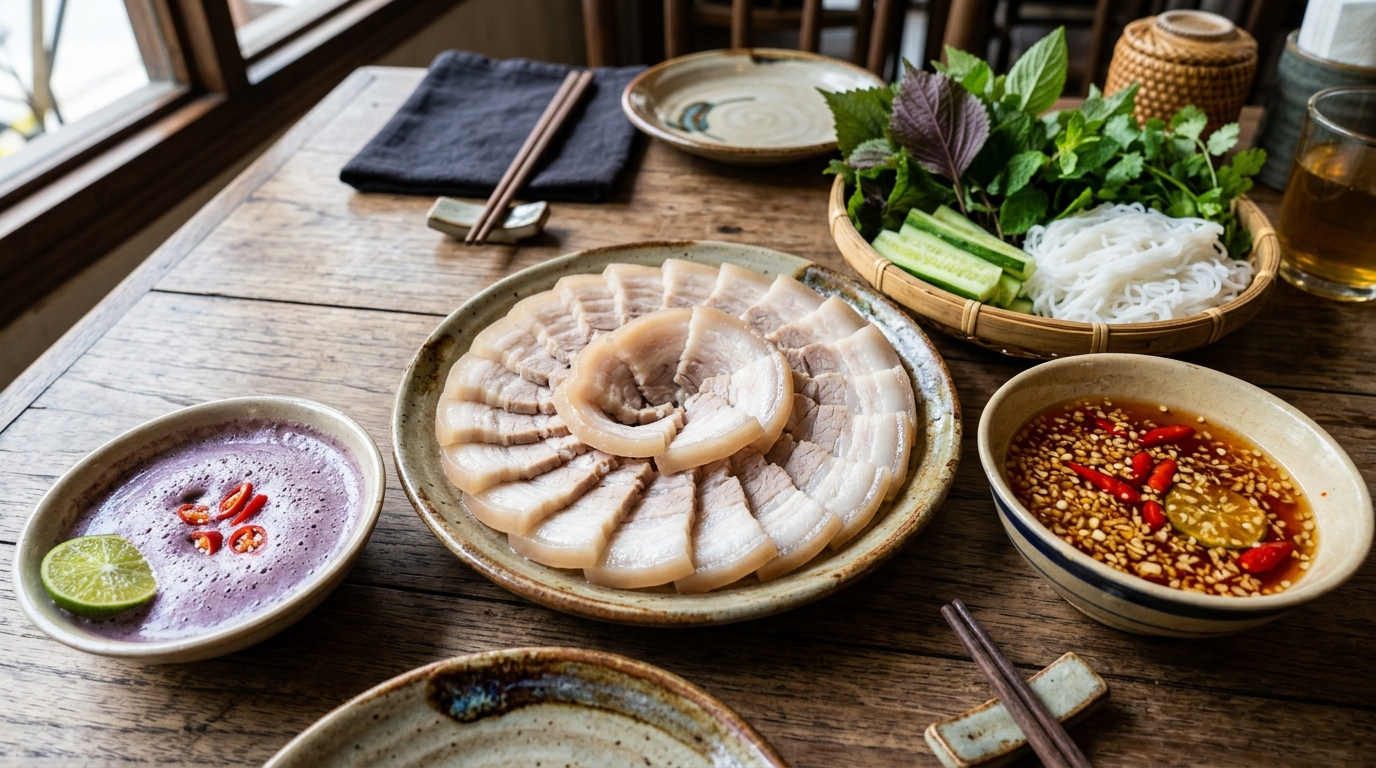 Cách Luộc Thịt Ba Chỉ Trắng Giòn, Mềm Ngọt — Bí Quyết Pha Mắm Tôm Bọt Xốp & Mắm Tỏi Kẹo Bất Bại